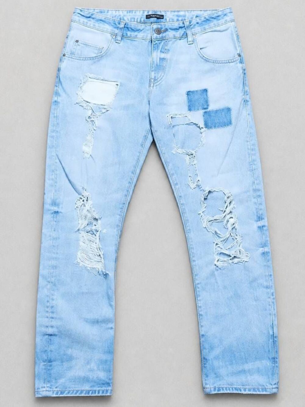 🔹️Zara Light Blue Destroyed Acid Wash Boyfriend Jeans Size 6